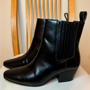 J. Crew Piper Black Leather Ankle Boots Women's Size 5